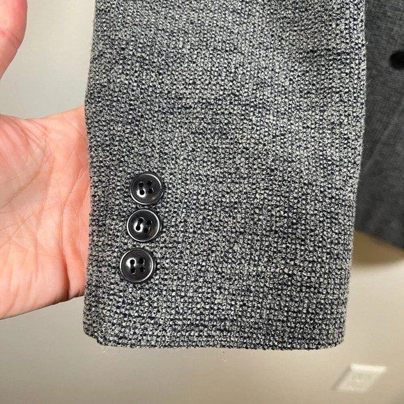 VTG Max Mara Blazer Jacket Size 8 Gray Blue Wool Blend Career Professional Work - Picture 5 of 11